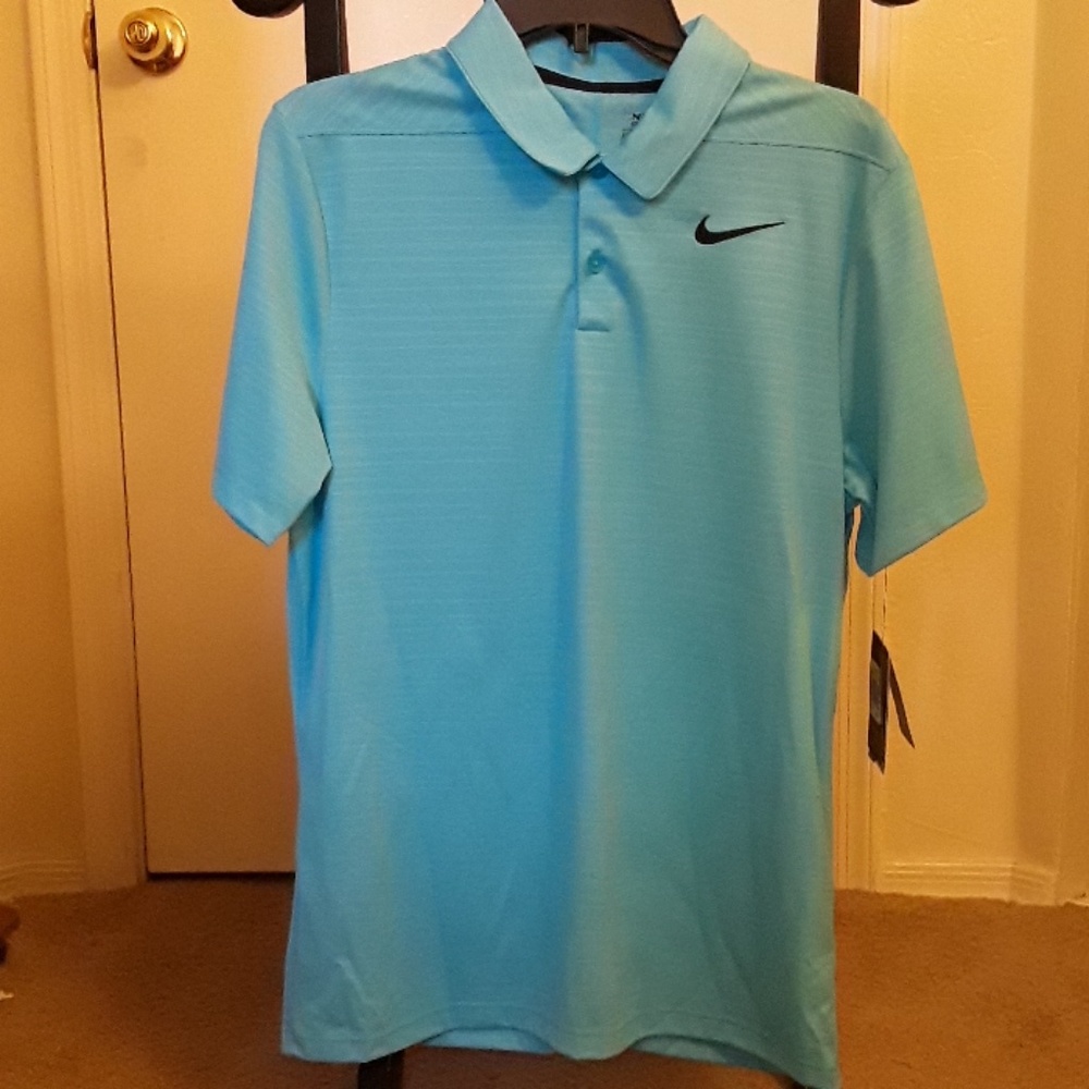 Mens Blue Nike Golf Shirt Dri-Fit NWT